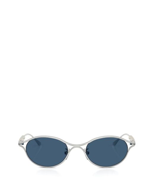 Tory Burch Blue Deco Oval-Frame Sunglasses