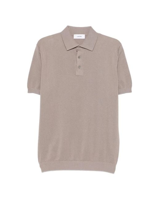 Lardini Gray Polo Boutonné À Poche Poitrine for men