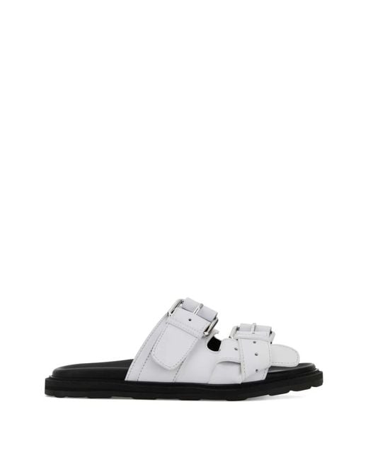 Moschino White Calf Sandals