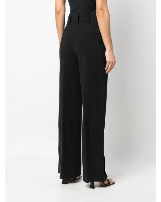 Calvin Klein Black High-Waisted Straight-Leg Trousers