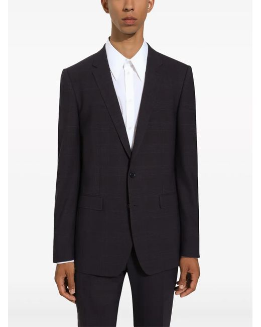 Dolce & Gabbana Blue Prince Of Wales Check Two-Piece Suit for men