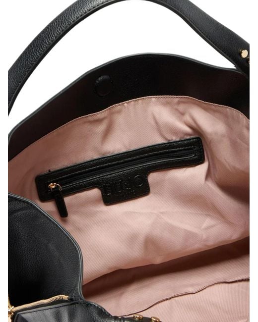 Grand Sac Porté Épaule À Logo Embossé Liu Jo en coloris Black