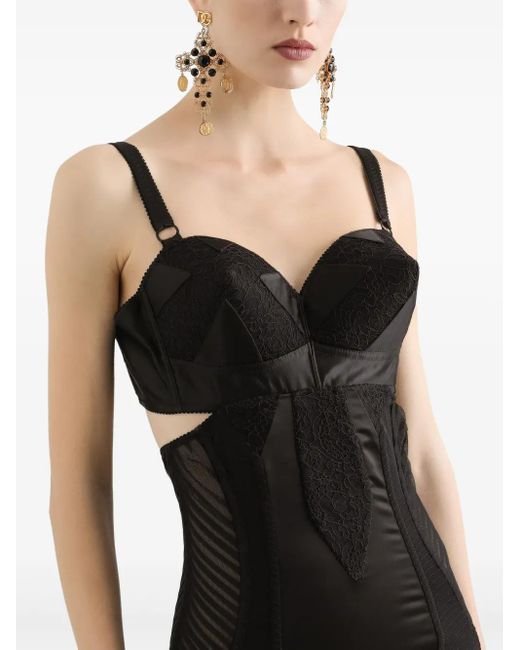 Abito Midi Con Corpetto di Dolce & Gabbana in Black
