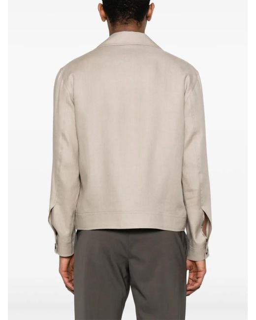 Tagliatore Natural Linen Shirt Jacket for men