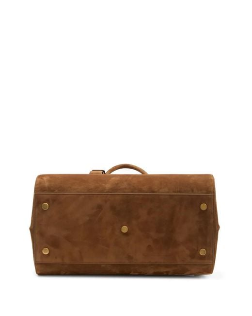 Saint Laurent Brown Small Sac De Jour Suede Tote Bag