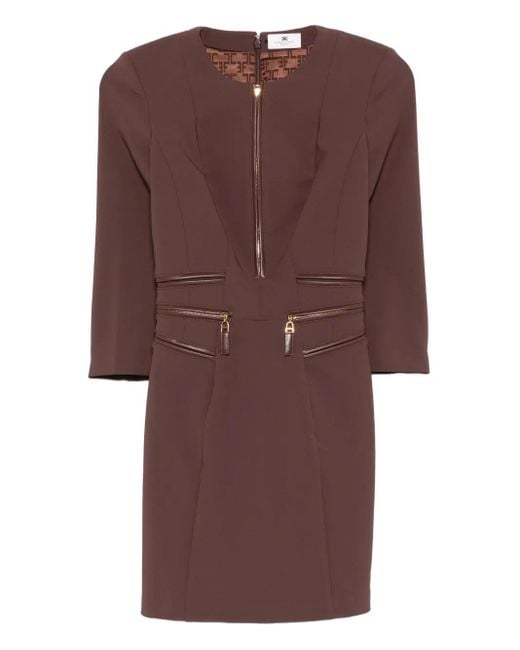 Robe À Fermeture Zippée Elisabetta Franchi en coloris Brown