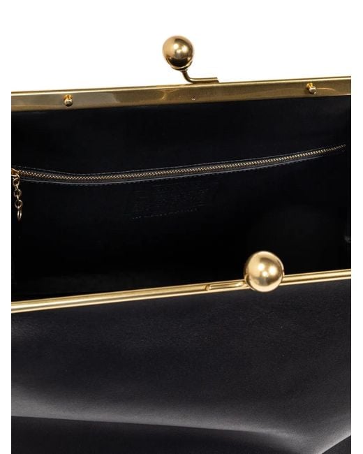 COACH Black Large Kisslock Frame Clutch Bag