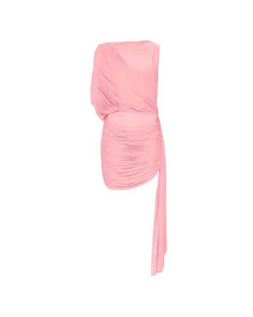 Alex Perry Pink Robe Courte À Design Drapé