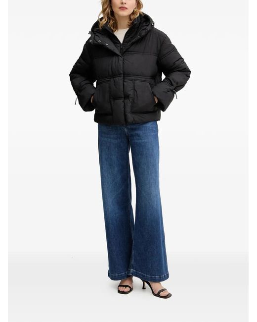 Guess Black Hooded Embossed Jacket