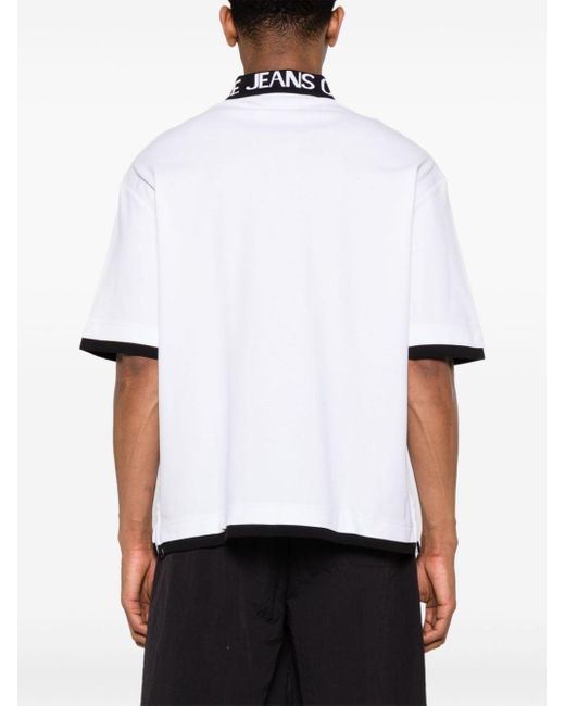 Versace Poloshirt mit Intarsien-Logo in White für Herren