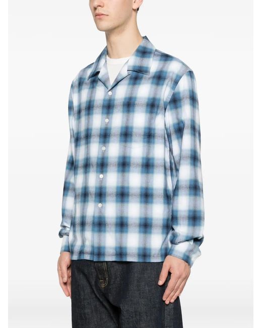 J.W. Anderson Blue Checked Shirt for men