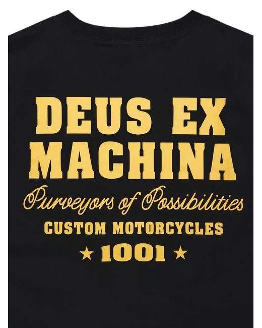 Deus Ex Machina Black Logo-Print Short-Sleeve T-Shirt for men