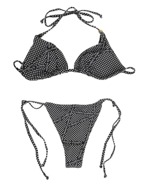 Top Bikini A Pois di Elisabetta Franchi in Black