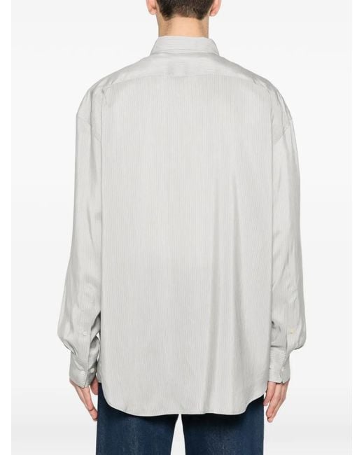 The Row White Granada Button-Down Striped Shirt for men