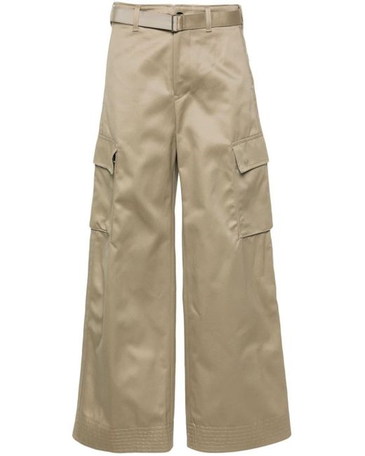 Pantalones cargo con cinturón Sacai de color Natural