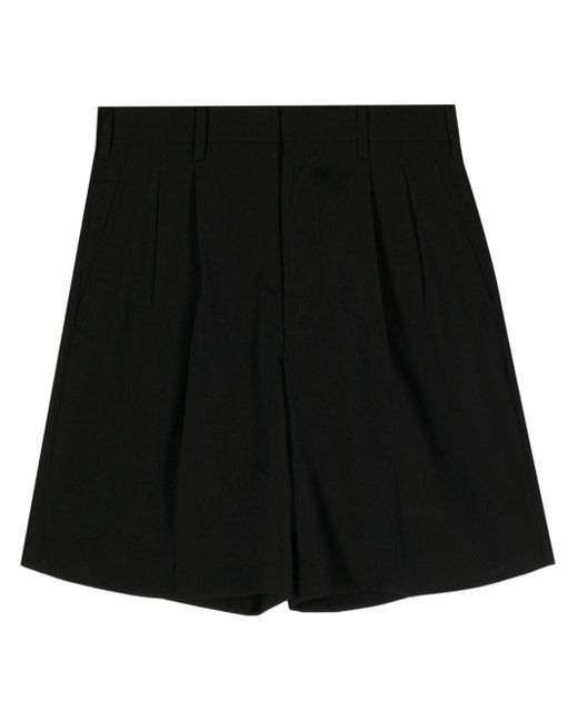 Junya Watanabe Black Pleat-detail High-waisted Shorts