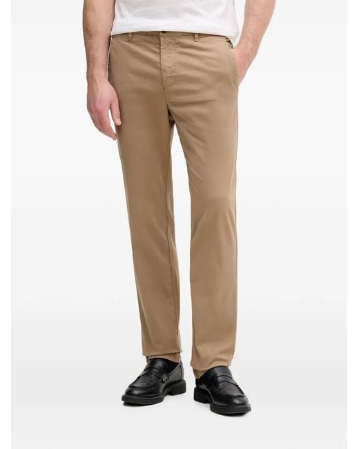 Benetton Natural Belt-Loop Button-Fastening Trousers for men