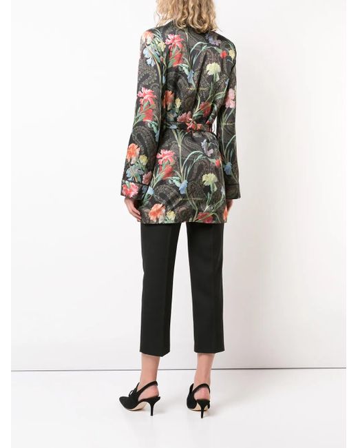 Off-White c/o Virgil Abloh Gray Floral Belted Jacket