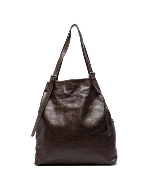 AUTENTICA 504 Black L Galatea Grained-Leather Shoulder Bag