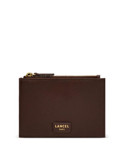 Lancel Brown L Ninon Grained Leather Card Holder