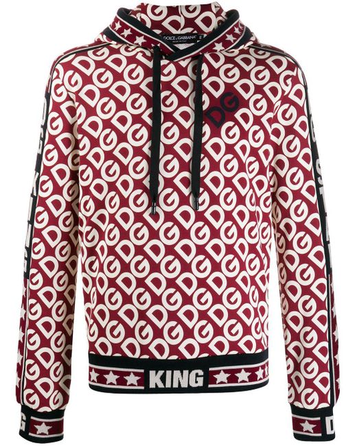 Sweat à capuche DG King Dolce & Gabbana pour homme en coloris Red