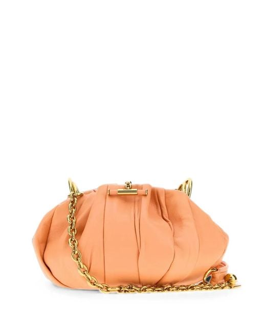 Chloé Orange Plissé Shoulder Bag