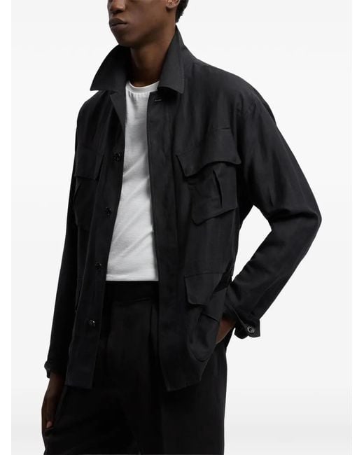 Ralph Lauren Black Surchemise Livingston À Poches for men