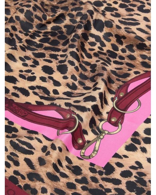 Pinko Pink Leopard-Print Scarf