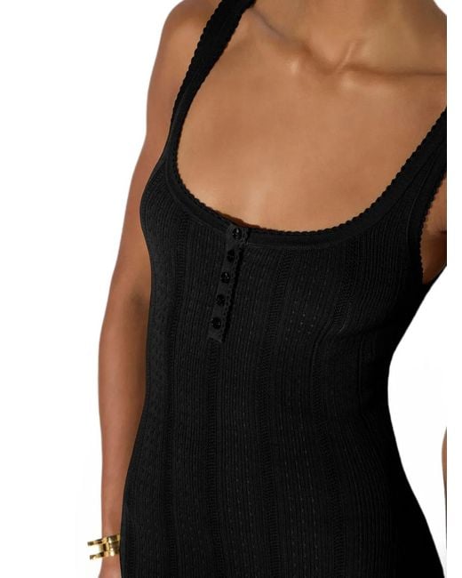 Elisabetta Franchi Black Knit Openwork Dress