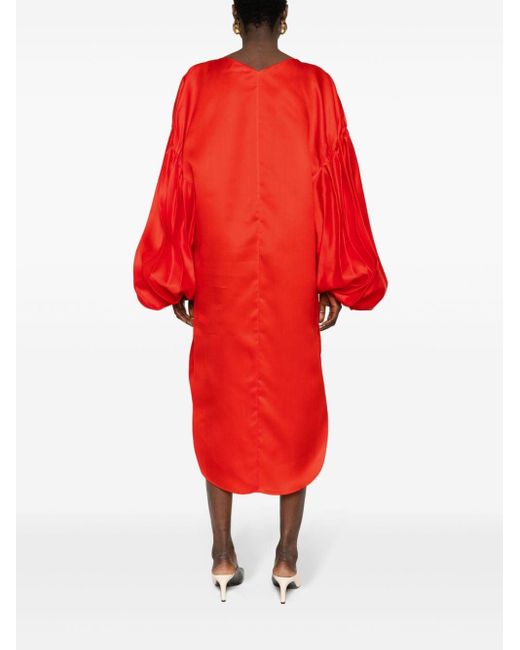Robe mi-longue The Zelma Khaite en coloris Red