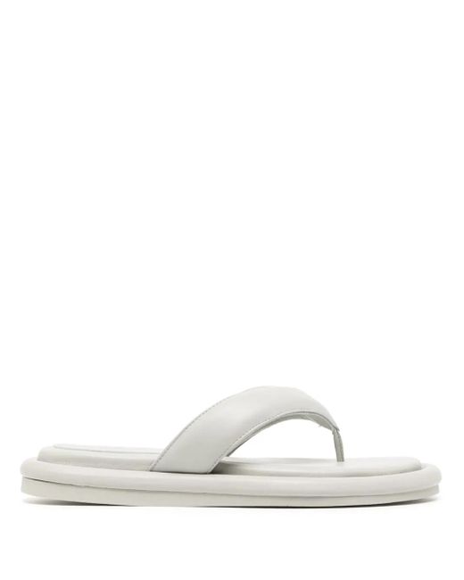 Gia Borghini White Padded Leather Flip-Flops