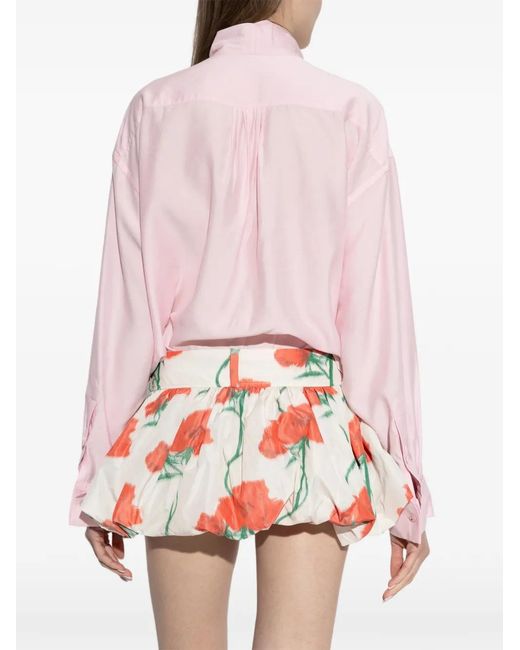 KENZO Pink Tie-Neck Shirt