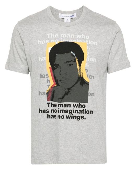 T-shirt à slogan imprimé Comme des Garçons pour homme en coloris Gray