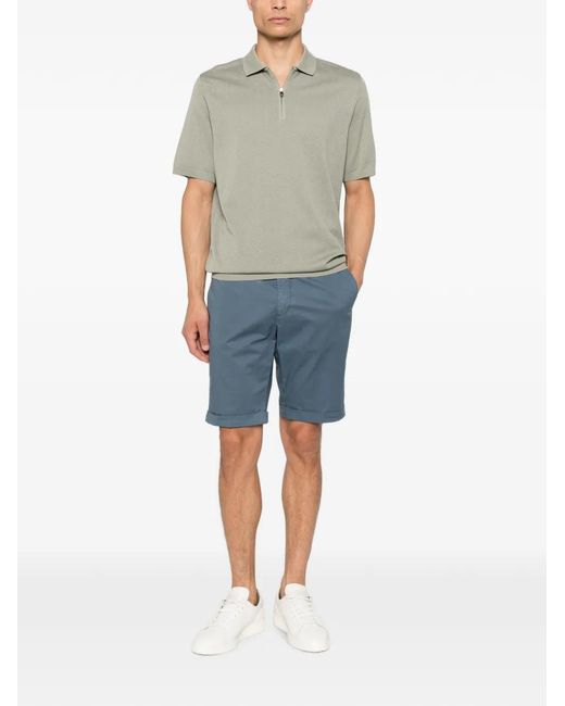 Corneliani Blue Buttoned Shorts for men