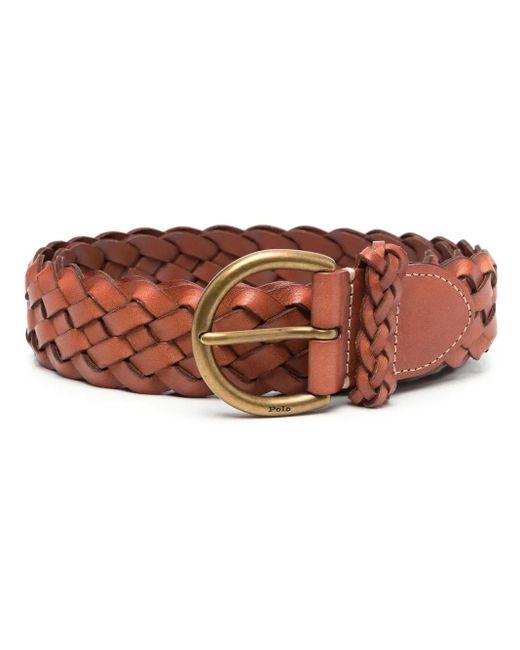 Polo Ralph Lauren Brown Woven Leather Belt