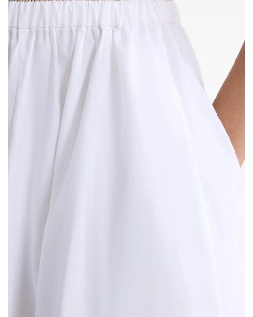 Patou White Midi Skirt With Elastic Waist