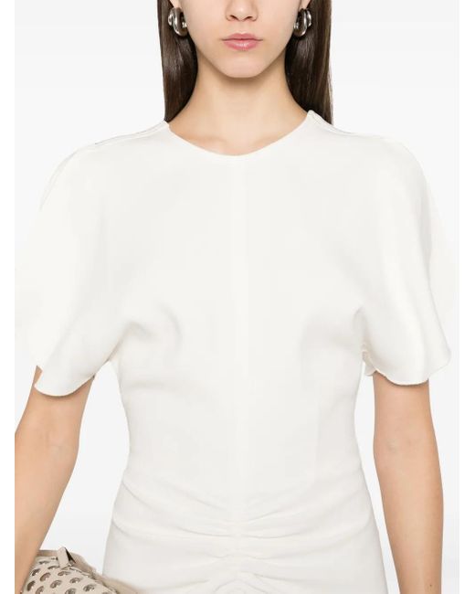 国内発| VICTORIA BECKHAM ギャザーウエスト ミニドレス Victoria Beckham ギャザーウエスト ミニドレス | ニュートラル