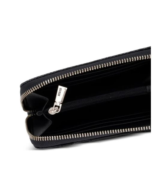 Guess Black Laurel Logo-Print Panelled Wallet