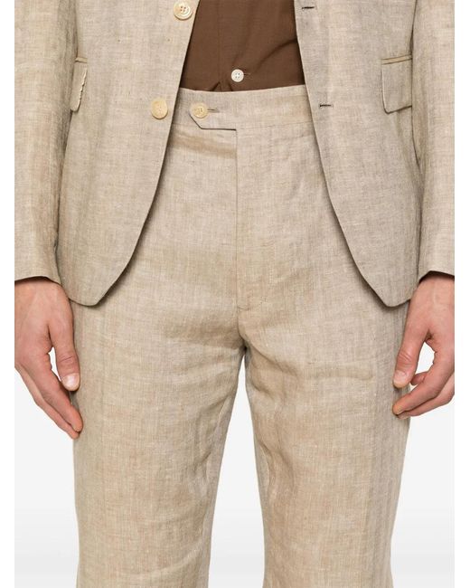 Fursac Natural Linen Trousers for men
