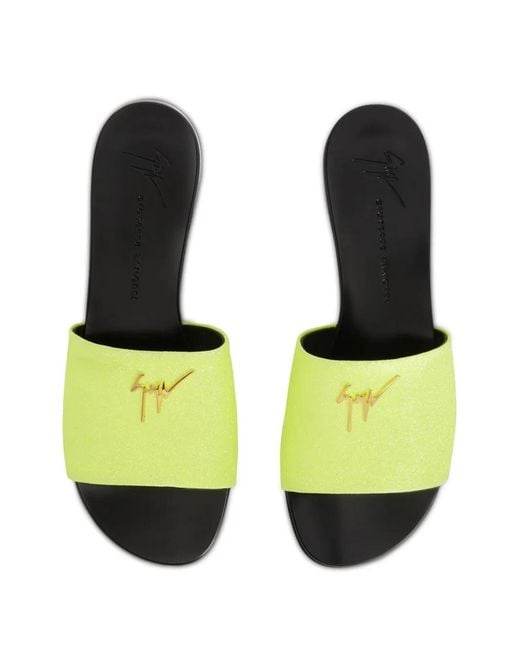 Giuseppe Zanotti Green Shirley Glitter Sandals