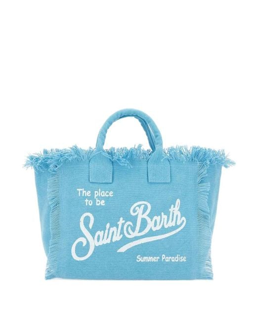 Mc2 Saint Barth Blue Colette Cotton Tote Bag