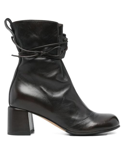 LORENA PAGGI Black 60Mm Lace-Up Block-Heel Boots