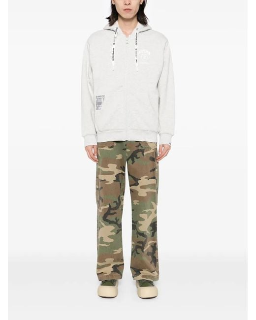 Aape By A Bathing Ape White Logo-Patch Hooded Jacket for men