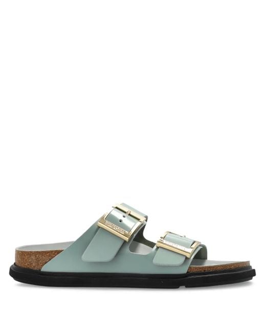 Birkenstock Green Arizona Db Shine Pure Sage, Natural Leather