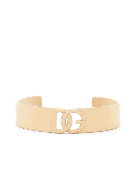 Dolce & Gabbana Natural Dg-logo Cuff Bracelet for men