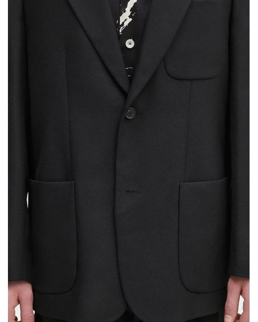Lacoste Black Patch-Pocket Single-Breasted Blazer for men