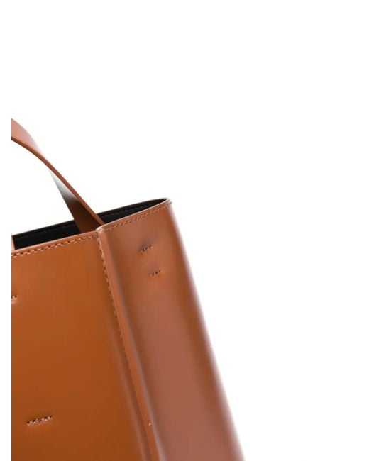 Marni Brown Mini Leather Tote Handbag