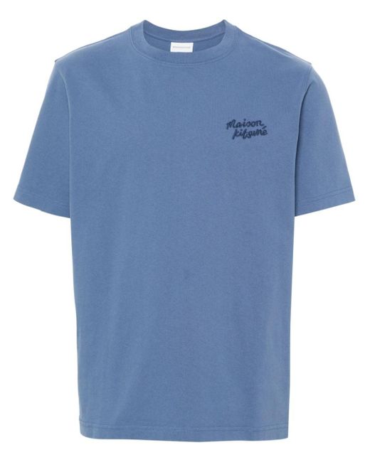 Maison Kitsuné T-shirt Met Logo in het Blue voor heren