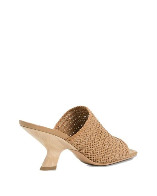 Twinset Brown Woven Leather Heeled Sandals
