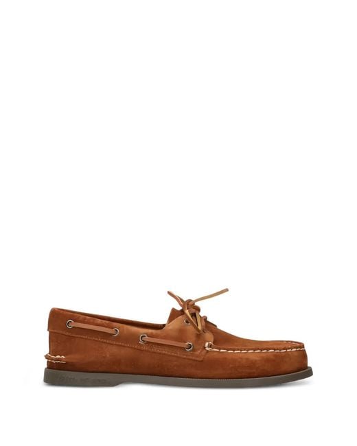 Sperry Top-Sider Brown X J.Crew Authentic Original Suede Boat Shoes for men